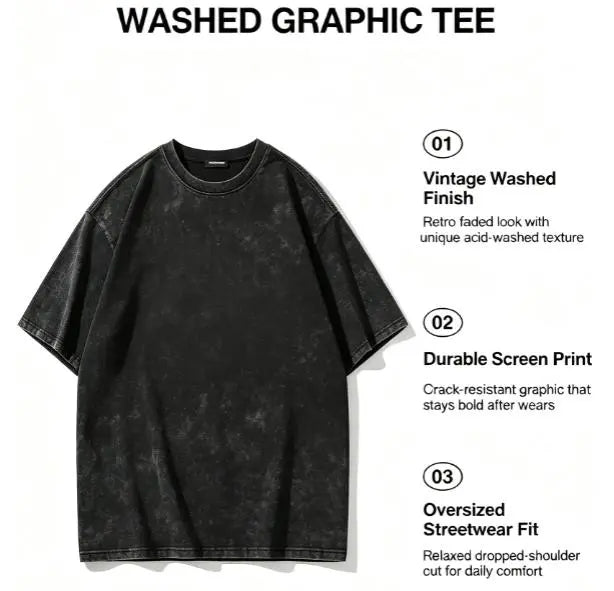 Men's Baki Hanma Baki the Grappler Anime Graphic T-Shirt - Menswear Men's Clothing Tops, Unisex Classic Oversized Relaxed Cut, Rib Crew Neck, Short Sleeve, Vintage Washed Heavy Cotton, Seamless Edges, Double-Printed Soft Casual Apparel, 3XL